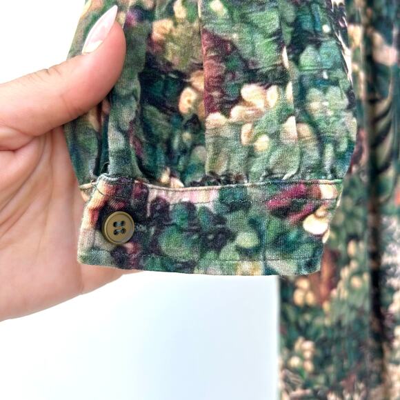 Peruvian Connection Pastorale Long Sleeve Foliage Green Dress Mini Small Pockets - Picture 7 of 9